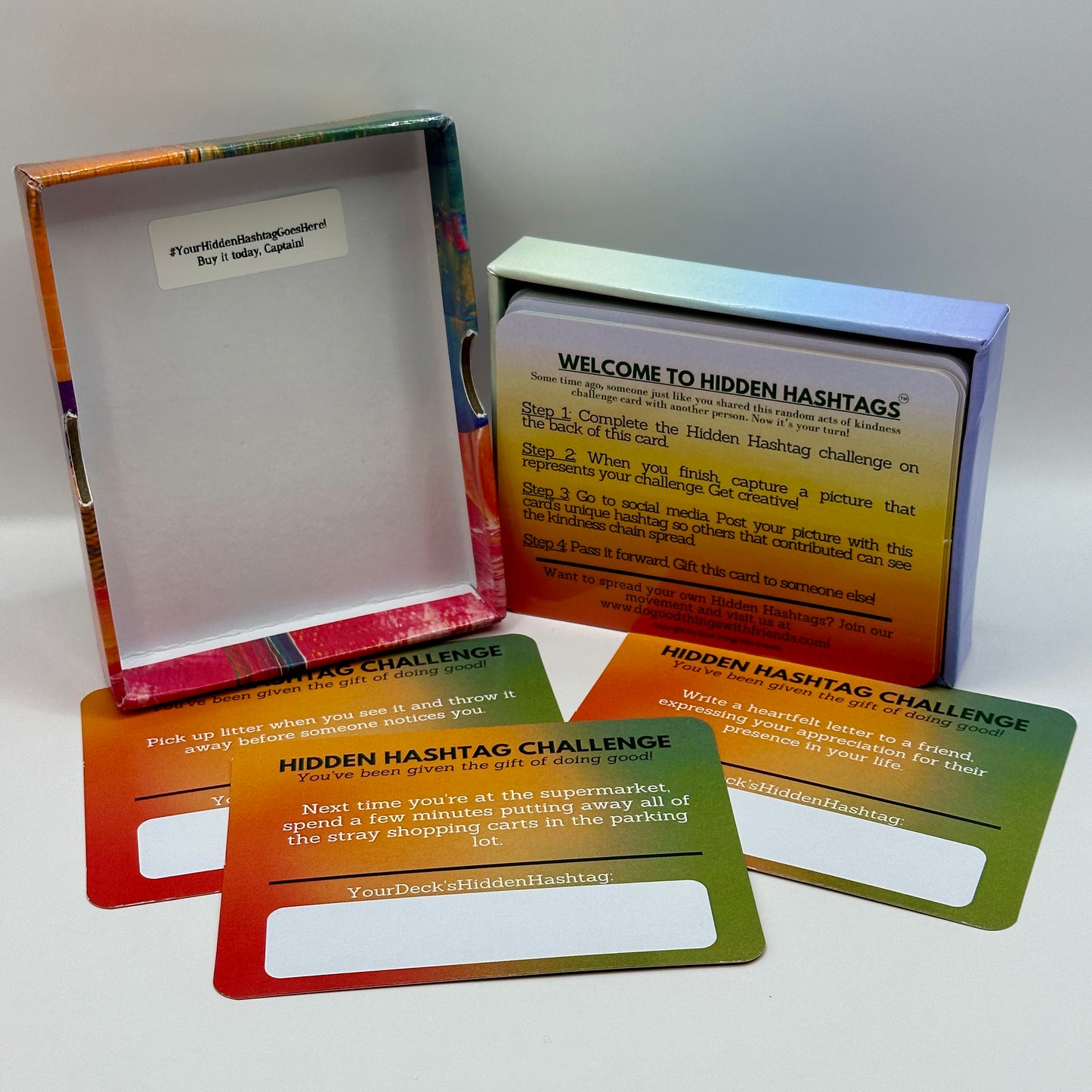Hidden Hashtags: Random Acts of Kindness Edition - Spread it. Give it. Track it. A Motivational Challenge Card Game that spreads overtime!